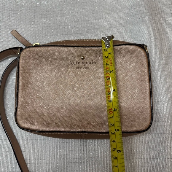 Kate Spade Staci Mini Camera Cossbody Bag Rose Gold Cow Leather Travel Casual - Picture 7 of 13